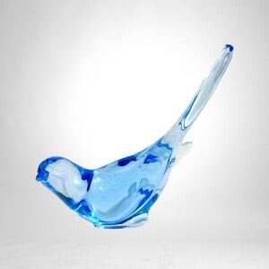 Vintage Fenton-esque Art Glass Provincial Bluebird Bird of Happiness 7”
